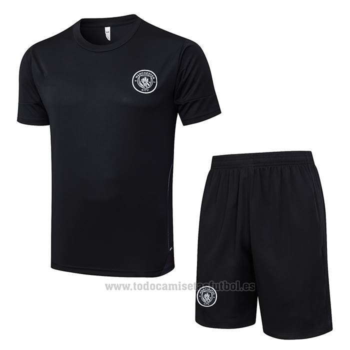 Chandal del Manchester City Manga Corta 2025-2026 Negro - Pantalon Corto